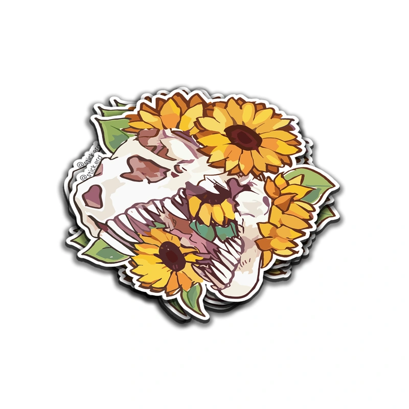 Cráneo Floral con Girasoles