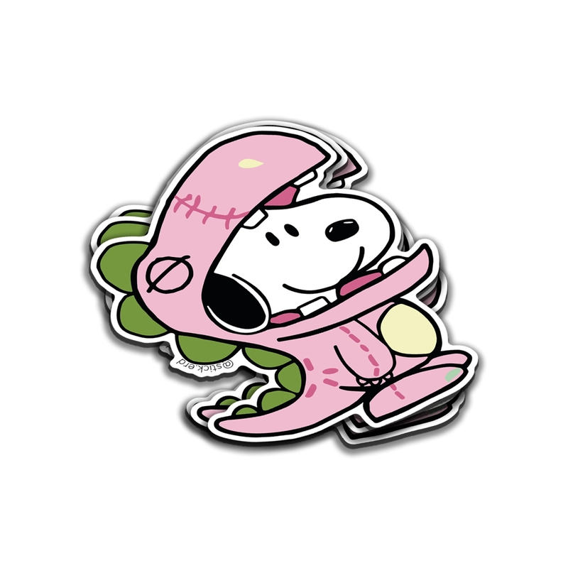 Snoopy Disfraz de Dino Rosa