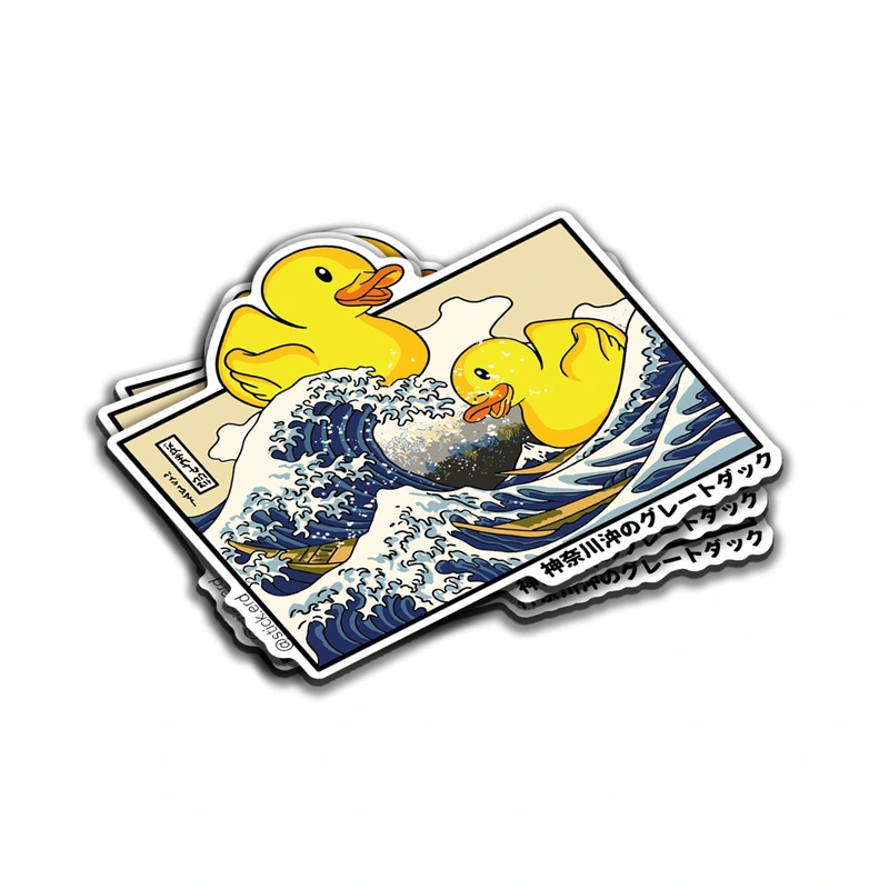 Patos en La Gran Ola: Arte Juguetón