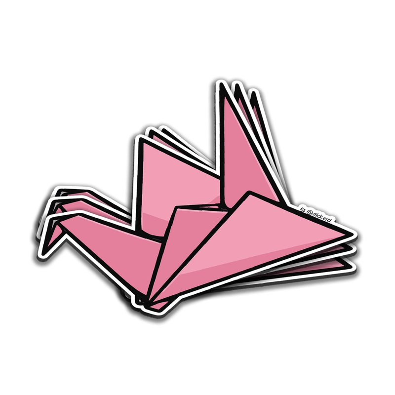 Grulla de Origami Rosa