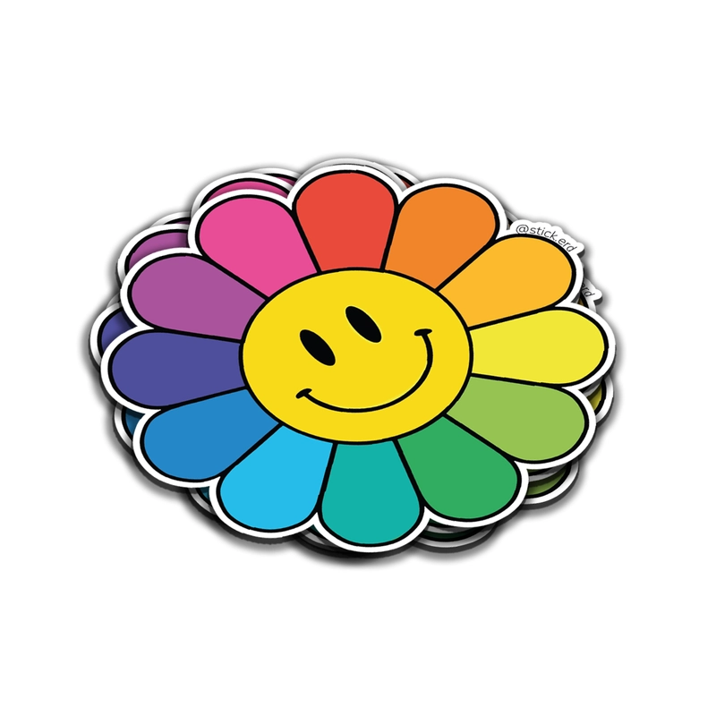 Flor Smiley Arcoíris