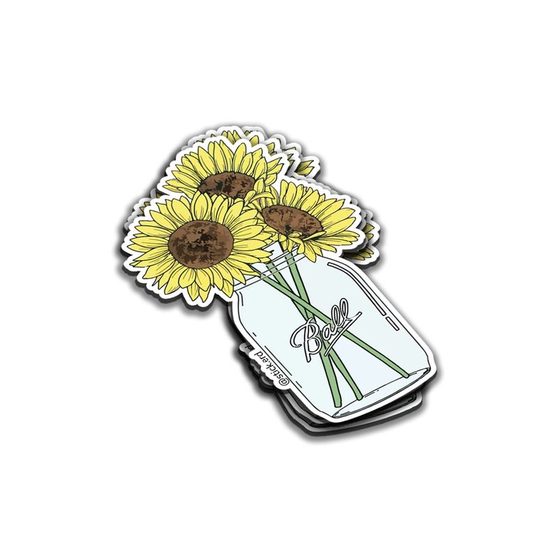 [0K8-11] Girasoles en Frasco Mason