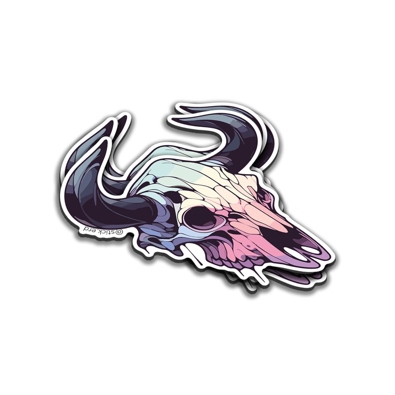 [4AF-4] Cráneo de Toro Pastel Gótico