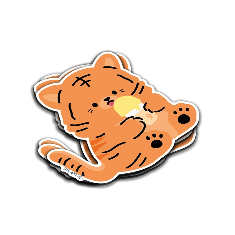 [7BW-8] Tigre Comiendo Helado Kawaii