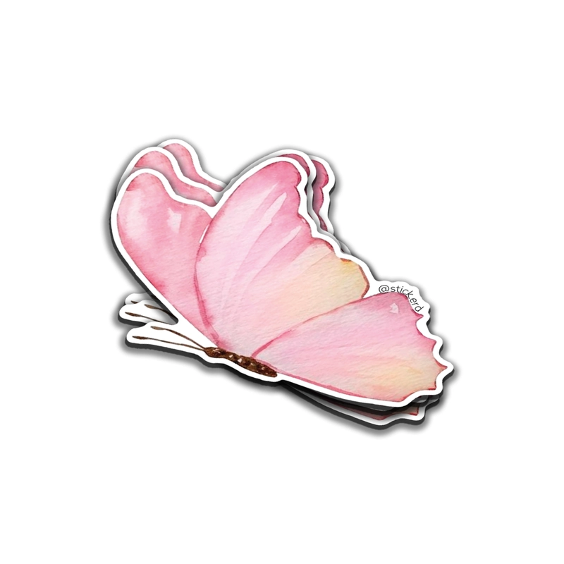 [C8T-10] Mariposa Rosa Acuarela
