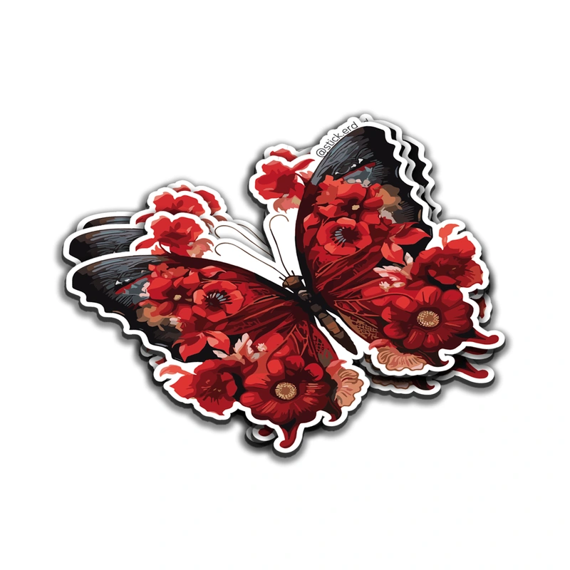 [KDU-2] Mariposa Floral Escarlata