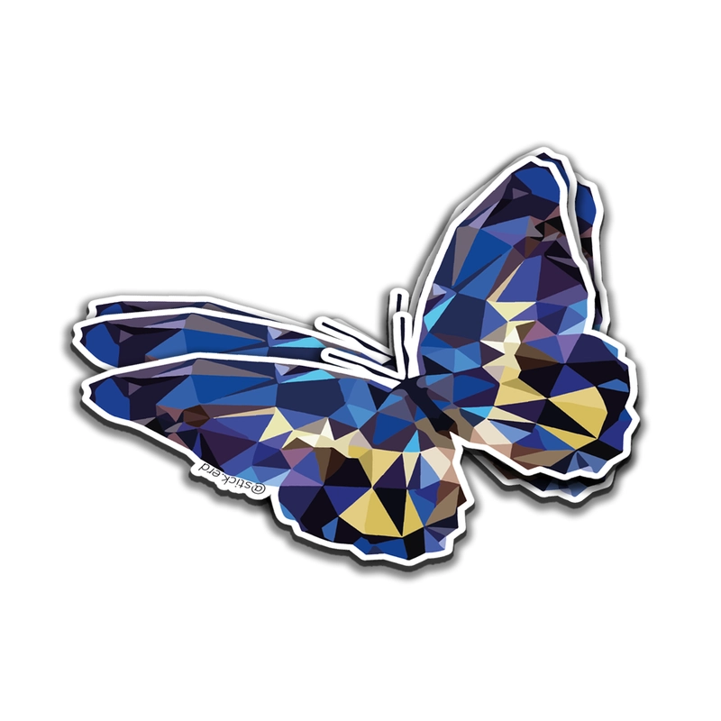 [MQY-1] Mariposa Poligonal Azul Oro